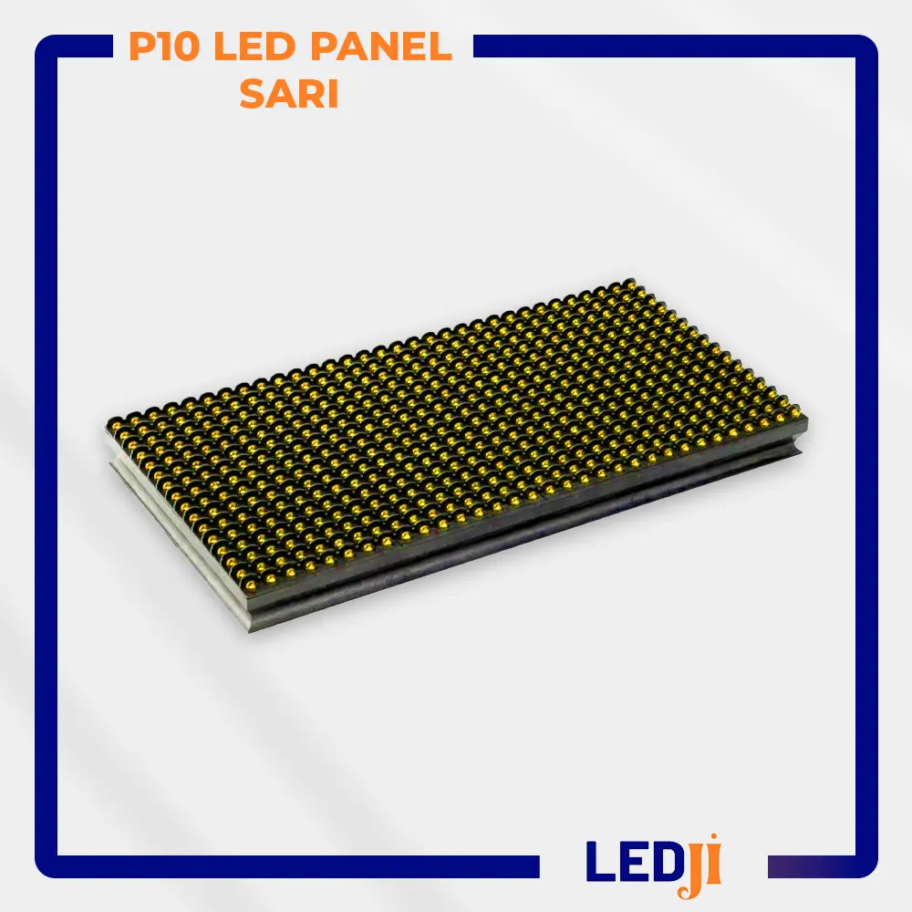 P10 sarı LED panel – dış mekan için dikkat çekici tek renkli dijital tabela