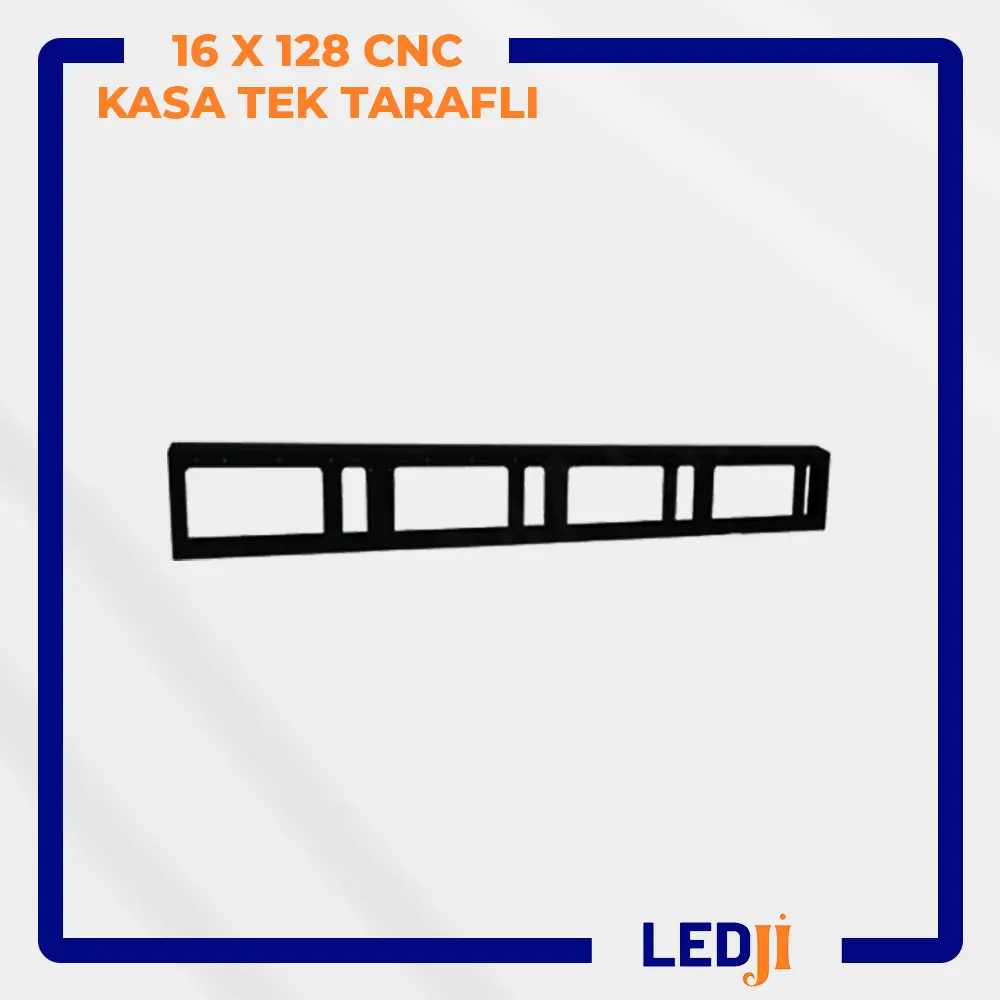 16x128 CNC kesim LED kasa – ön görünüm