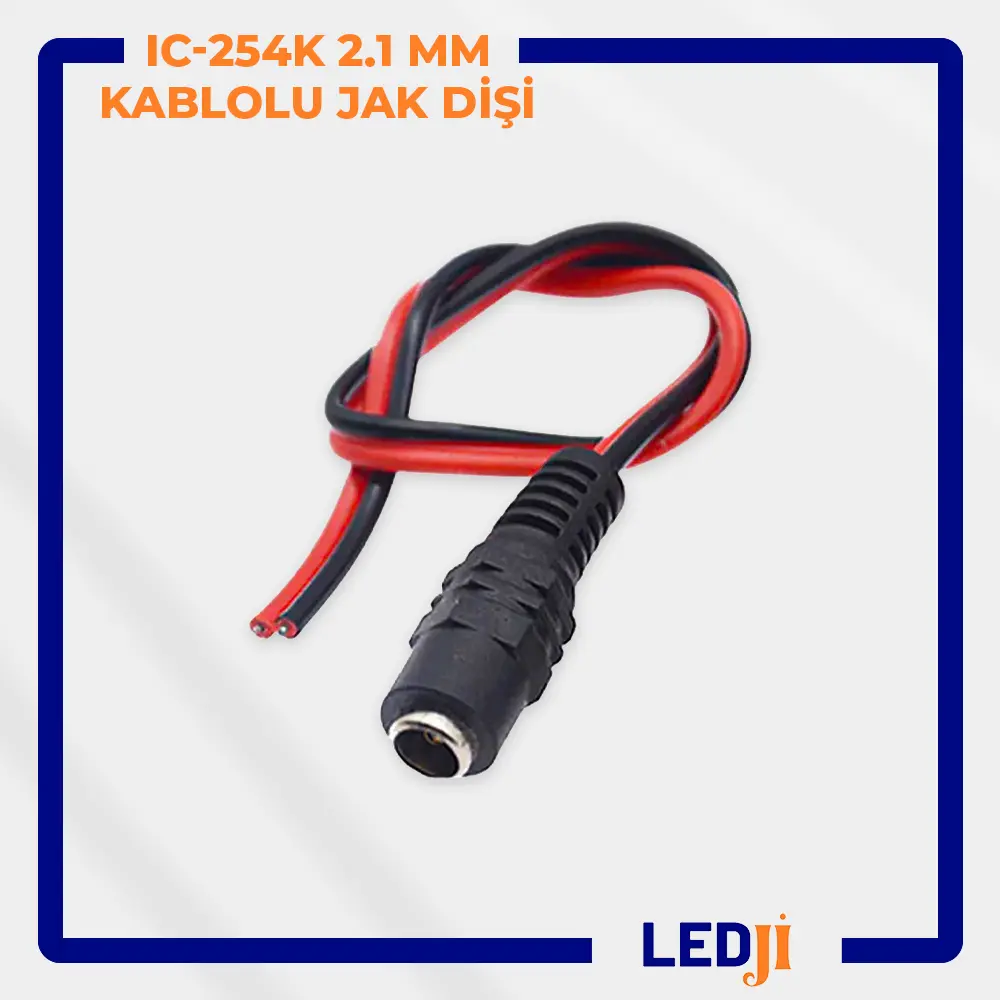 IC-254K 2.1mm kablolu dişi DC güç soketi konnektörü