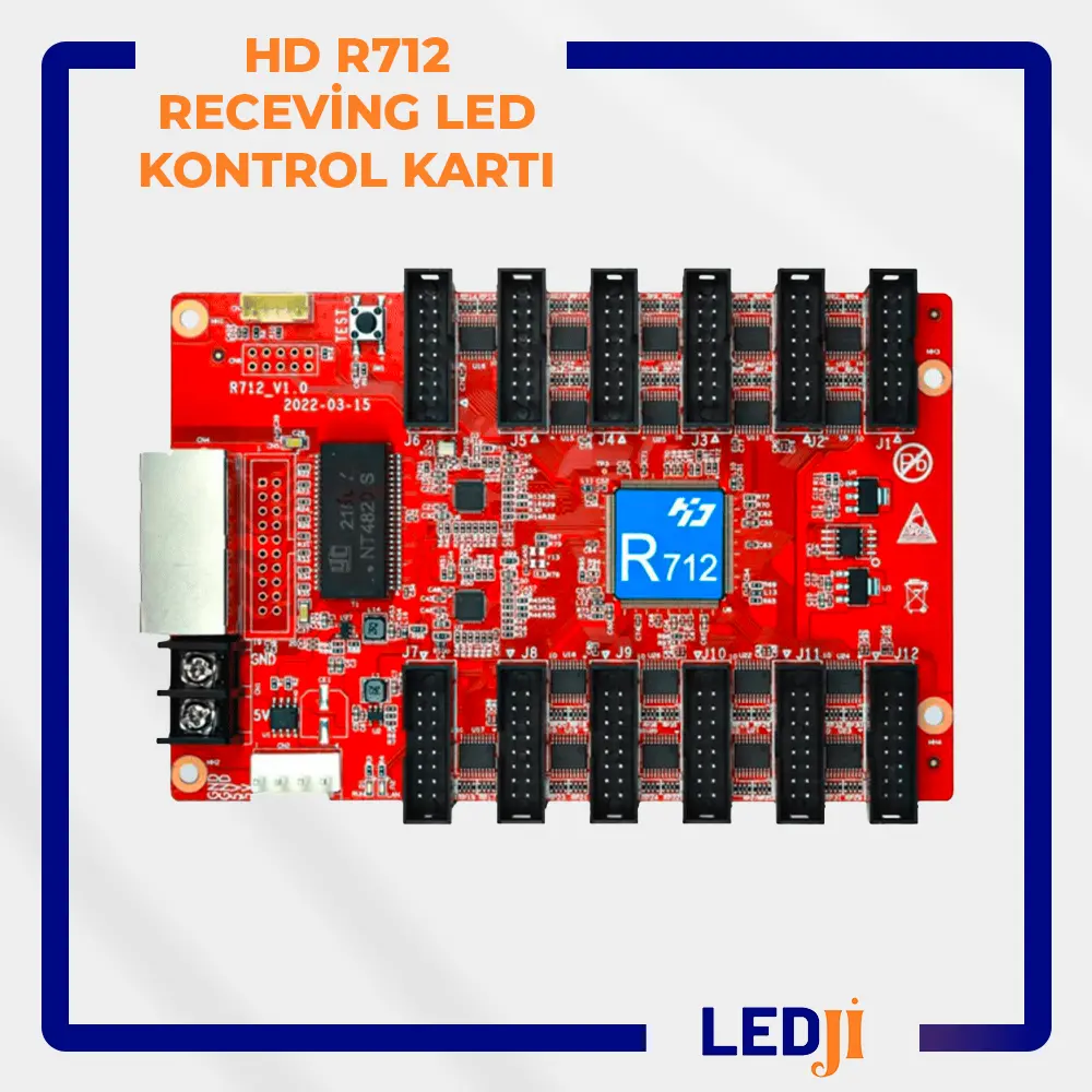 HD R712 Receiving LED Kontrol Kartı ön yüz detayları