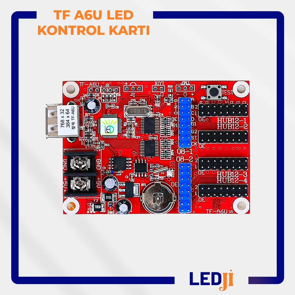 TF A6U LED kontrol kartı ön yüz görünümü – Yüksek performanslı asenkron LED kartı