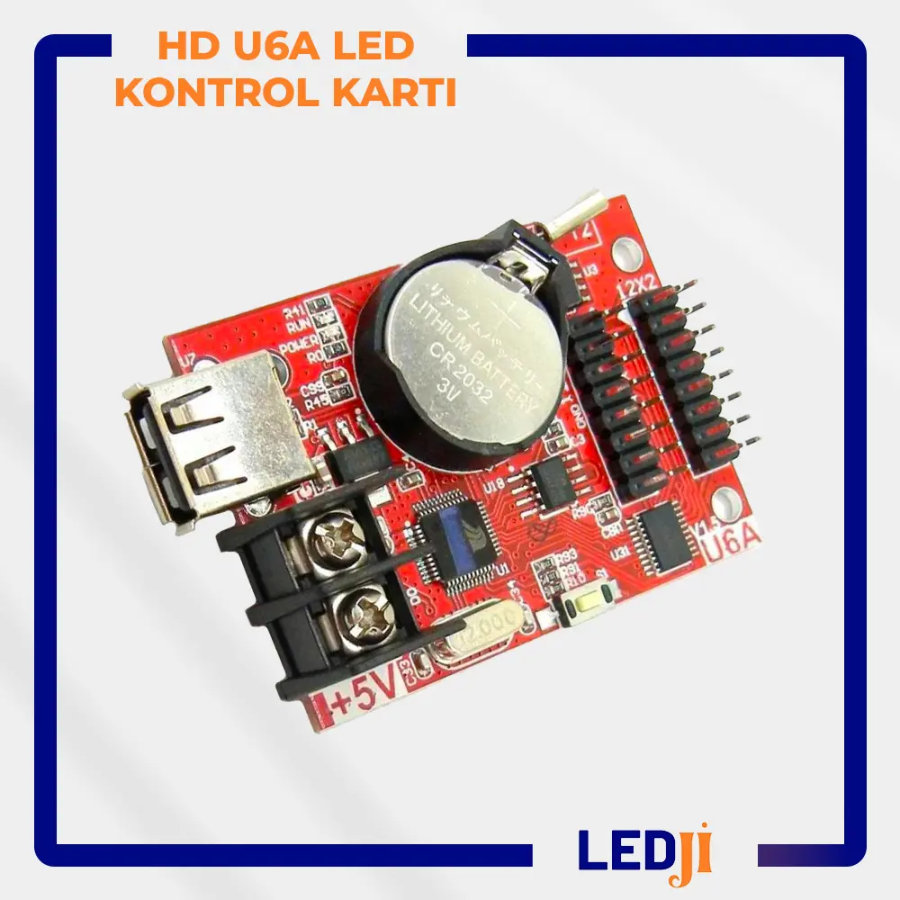 HD U6A LED Kontrol Kartı ön yüz görünümü