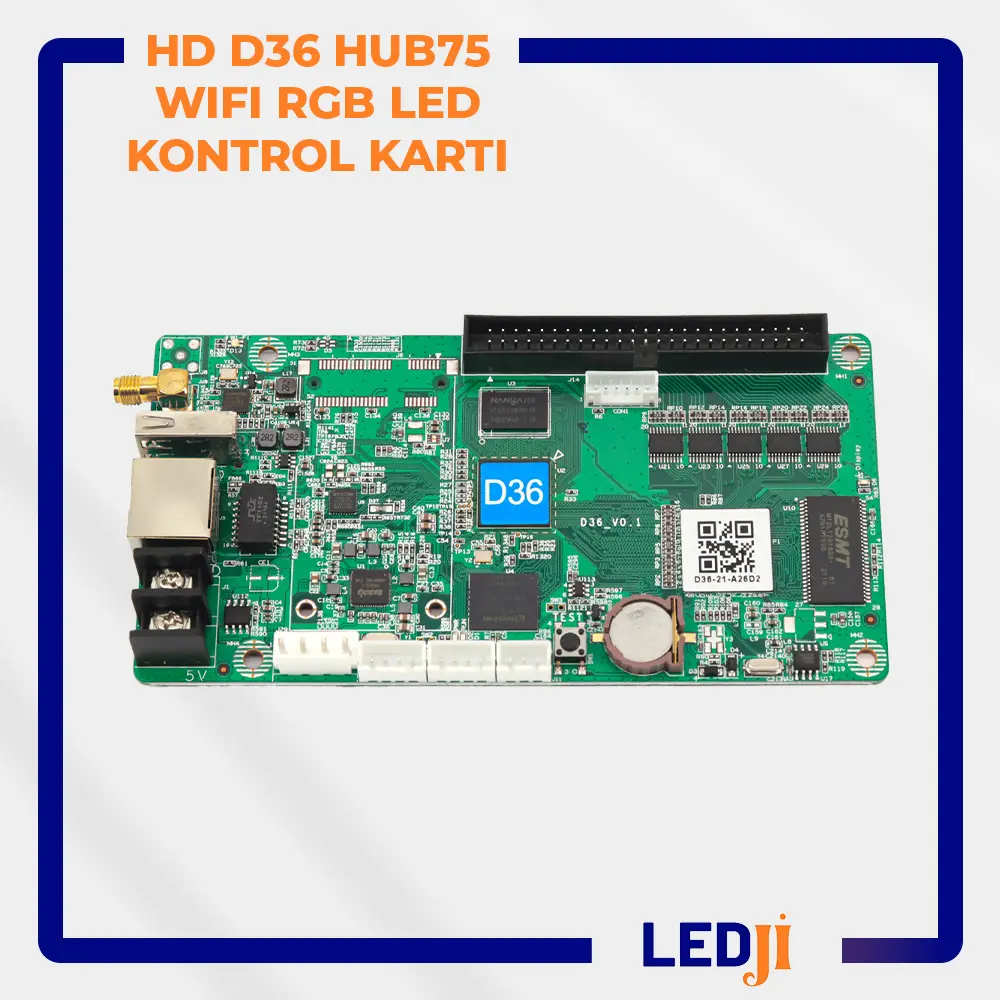 HD D36 HUB75 WiFi RGB LED kontrol kartı - kablosuz HUB75 arayüzlü LED kontrol cihazı