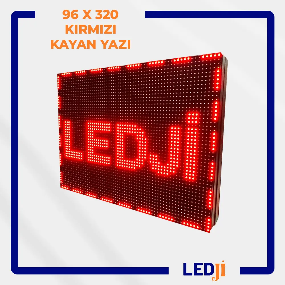 96x320 kırmızı LED kayan yazı tabela – ön görünüm