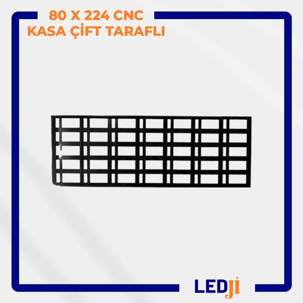 Fotoğraf 1 Alt Metni: 80x224 CNC kasa ön yüzey görünümü – LEDJİ