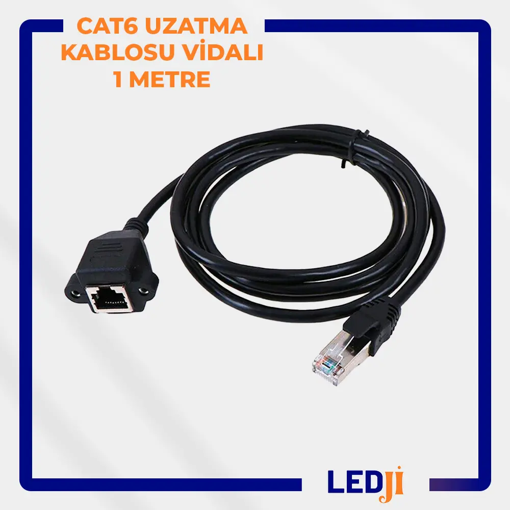 Cat6 Uzatma Kablosu Vidalı 1 Metre – Ağ bağlantılarınızı kolayca uzatın, güvenli bağlantı sağlayın.
