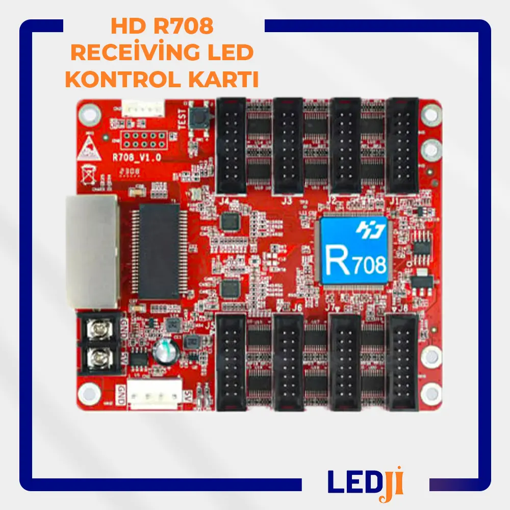 HD R708 Receiving LED Kontrol Kartı ön yüz görünümü