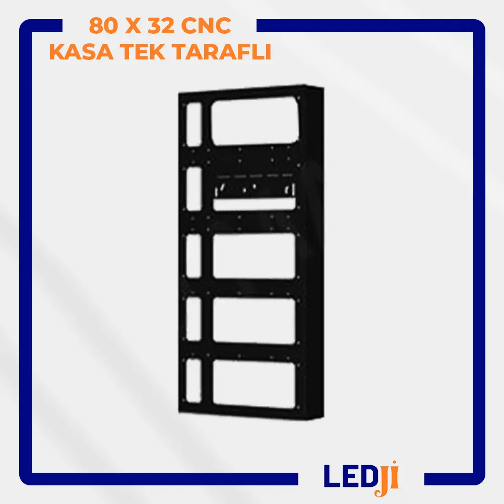 80x32 CNC LED kasa – yatay formda LED panel çerçevesi görünümü