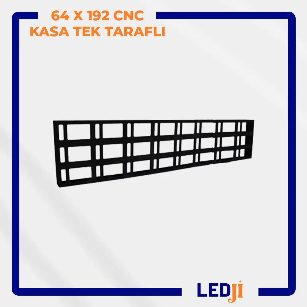 64x192 CNC LED kasa – uzun formda dış mekan LED panel çerçevesi