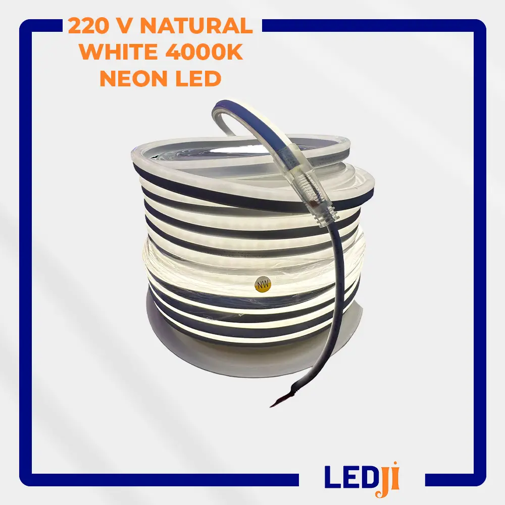 LEDJİ 220V 4000K Natural White Neon LED 100 metre şerit led hortum