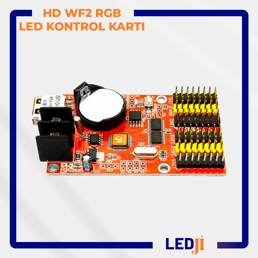 HD U62 LED Kontrol Kartı ön yüz tasarımı ve donanım yapısı