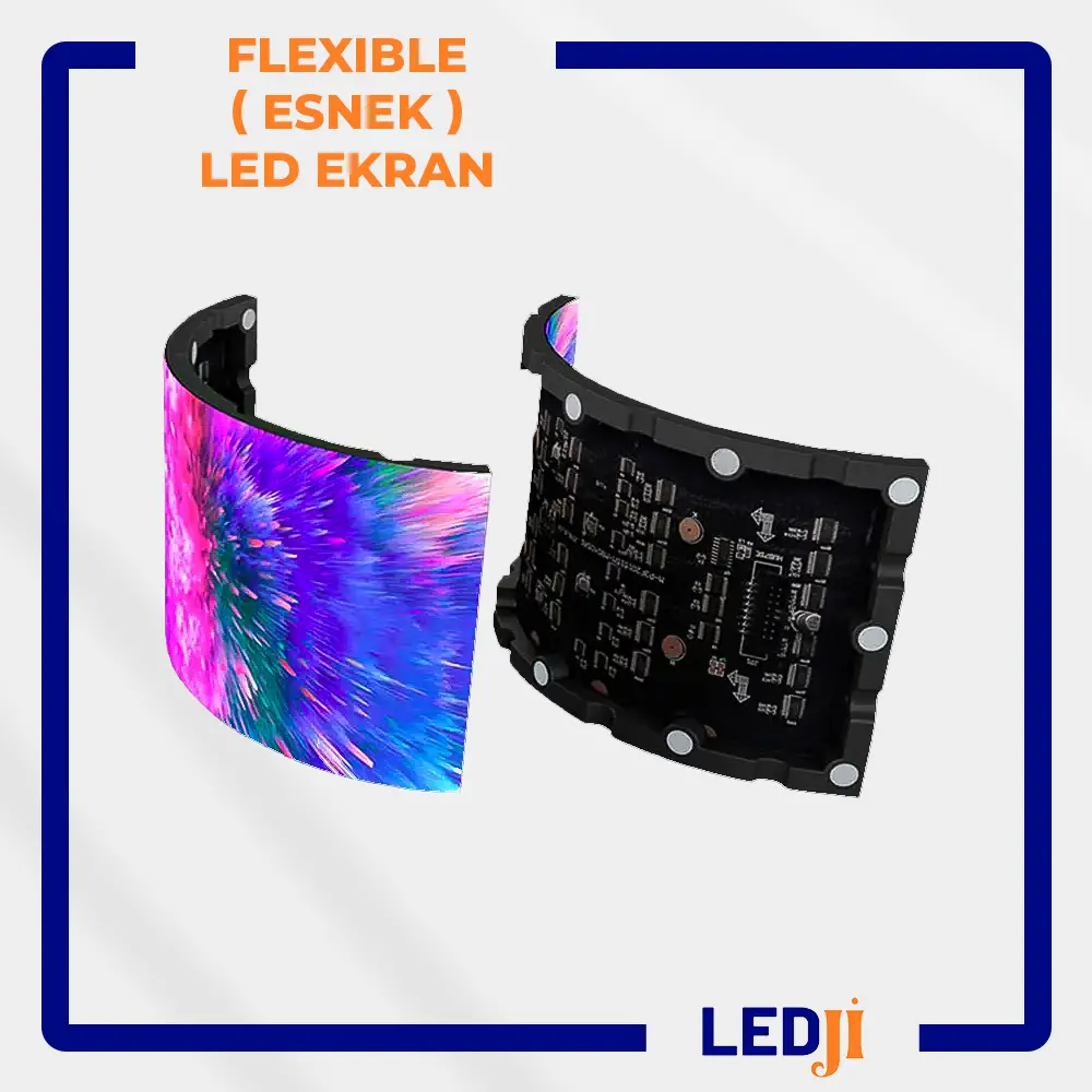 Fotoğraf 1 Alt Metni: Flexible esnek LED ekran tam görünüm – LEDJİ