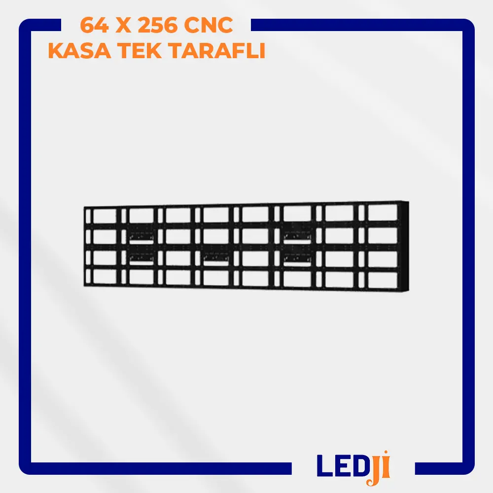64x256 CNC LED kasa – dev boy LED panel çerçevesi ön görünüm