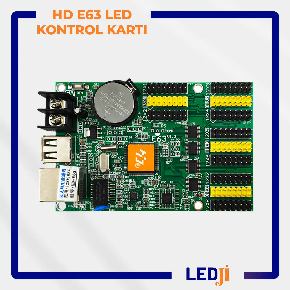 HD E63 LED kontrol kartı - güçlü endüstriyel LED kontrol cihazı üstten görünüm
