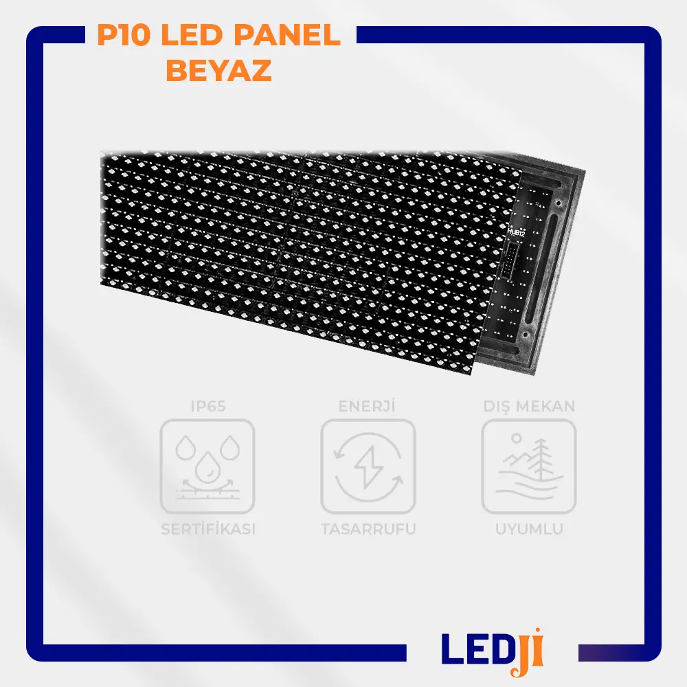 Yüksek kontrast sağlayan beyaz ışıklı P10 LED panel