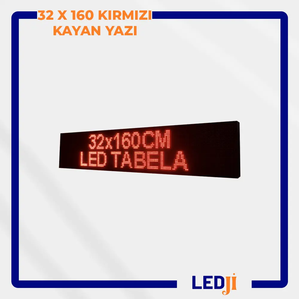 32x160 boyutlarında kırmızı LED ekran, büyük alanlarda etkili mesaj iletimi sağlar.