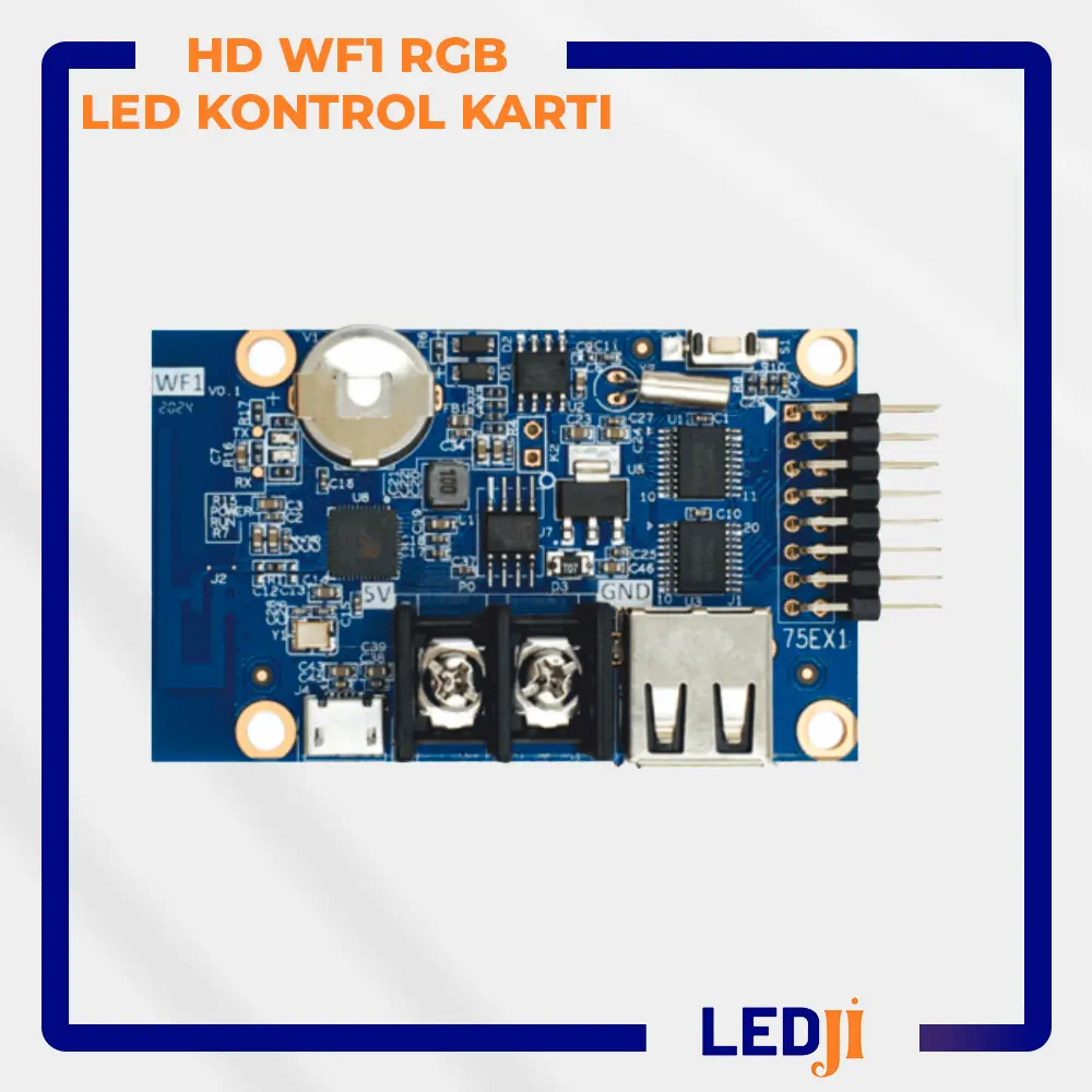 HD WF1 LED kart Wi-Fi antenli versiyon bağlantı detayları