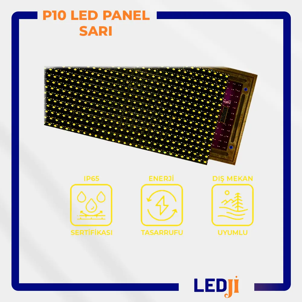 Parlak sarı ışıklı P10 LED modül – su geçirmez ve dayanıklı